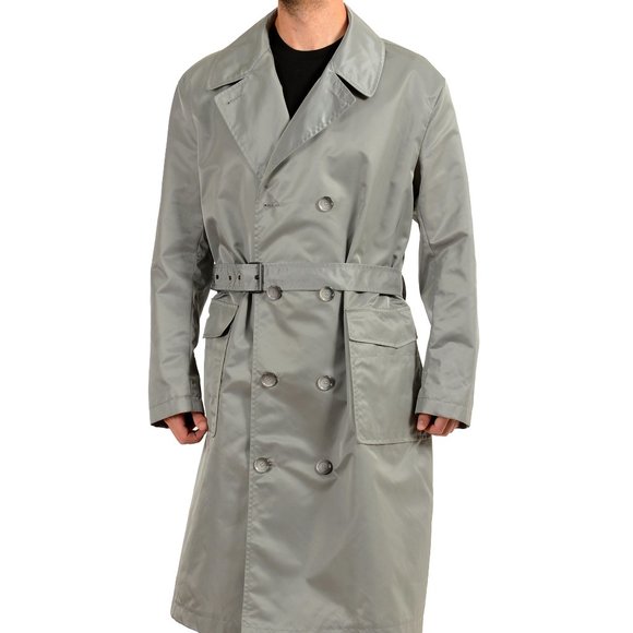 Hugo Boss Men's Loup Gray Slim Fit Double Breasted Belted Coat - Main Image